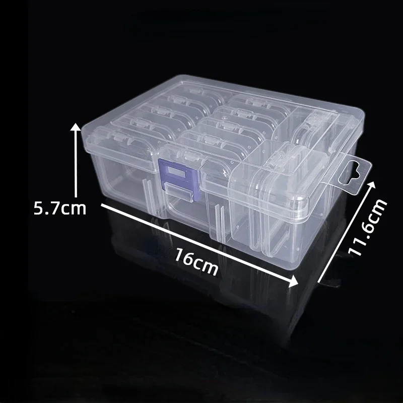 14 Compartments/Set Transparent Plastic Storage Box DIY Hand-Painted Accessories Storage Box Multi-Purpose Tool storage box