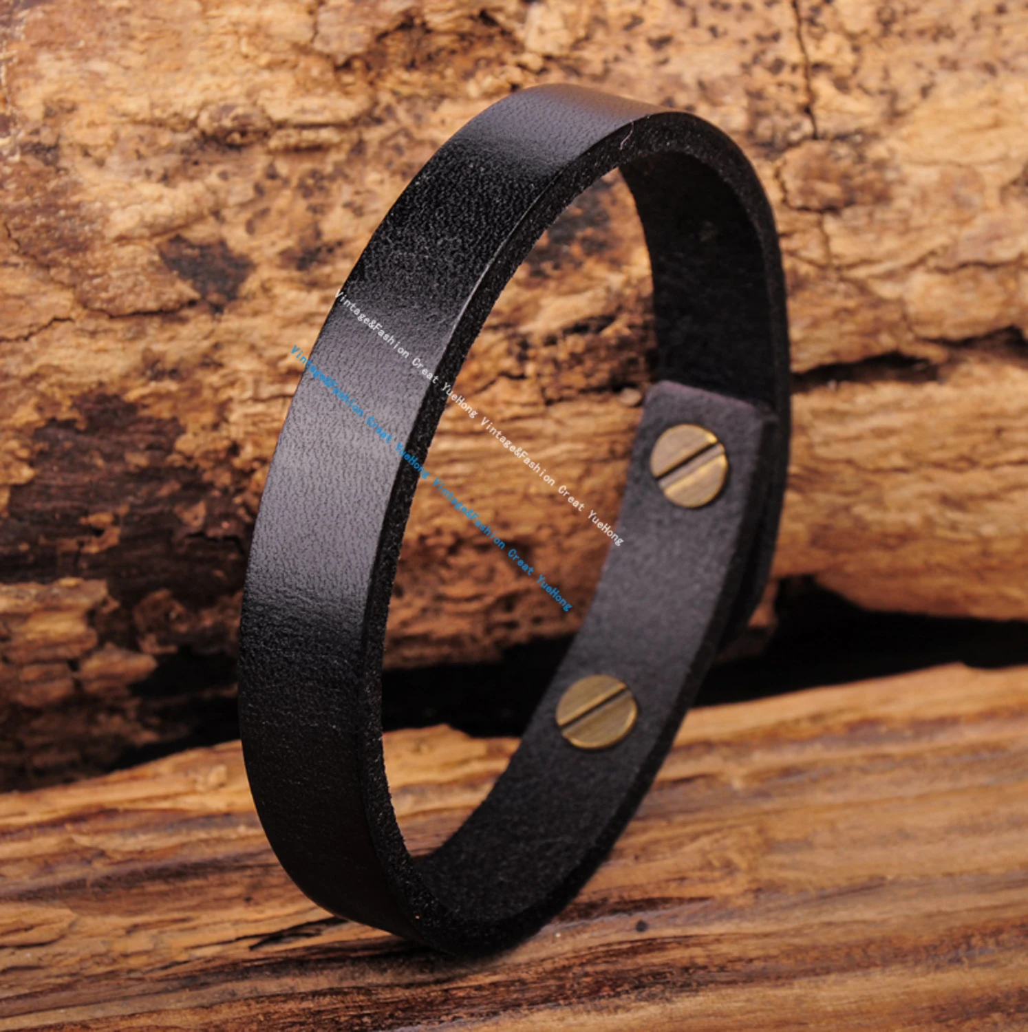 G370 Black Simply Stylish Single Band Genuine Leather Bracelet Wristband Women's leather bracelet