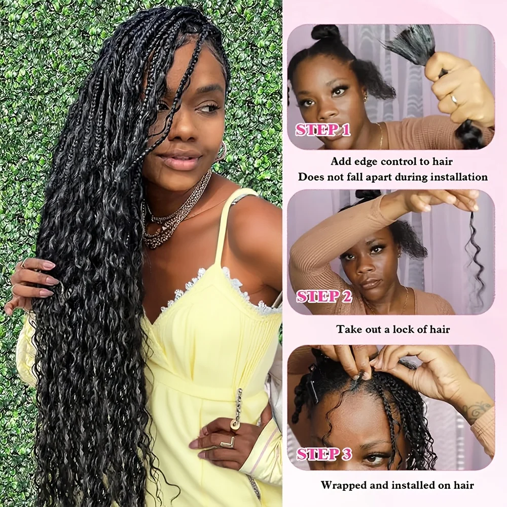 28 30 inch Deep Wave Boho Braids Bulk 55g/110g Human Hair Bulk Braiding Hair Extensions Brazilian Virgin Curly Hair for Braiding 5