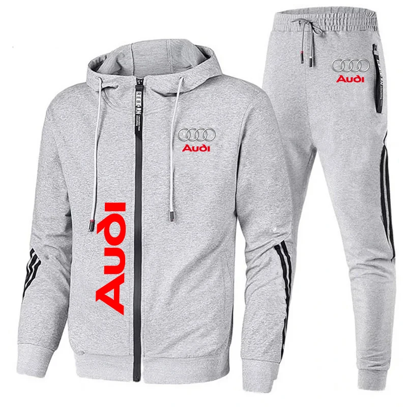 Men's Tracksuit Audi Logo Print 2 Piece Suit motorcycle clothing