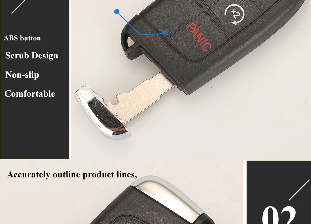 Keyforkess 10pcs SIP22 2/3/4/5 pulsanti guscio chiave Auto a distanza per Jeep Renegade Compass Auto SUV Smart Keyless Entry Fob Case - Sfb377cf3043d4242824b99cb7bd6884aK