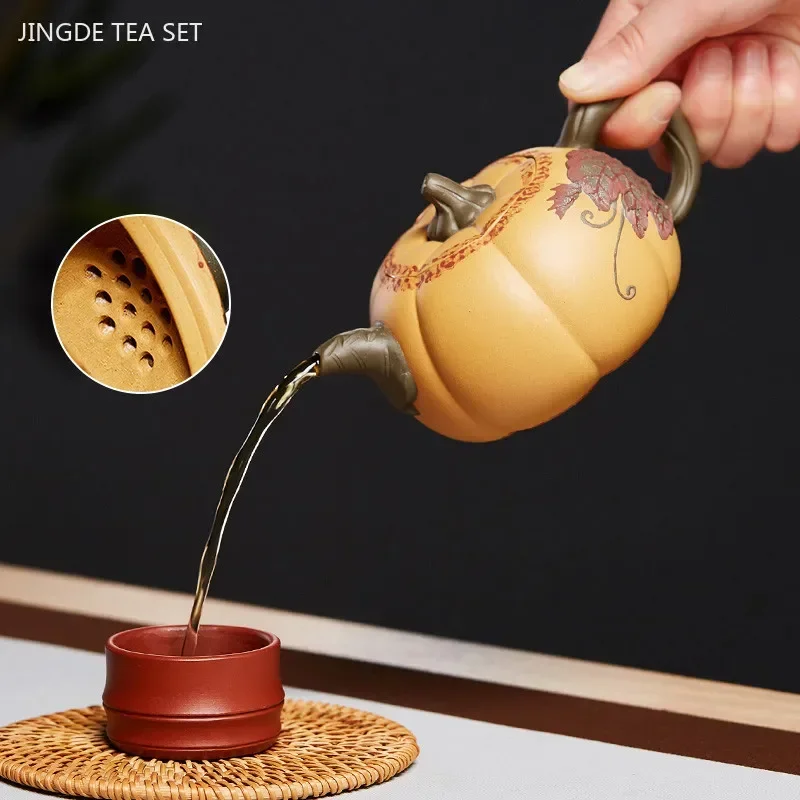 200/300ml Boutique Yixing Purple Clay Tea Pot Authentic Section Mud Pumpkin Pot Master Handmade Zisha Beauty Teapot Home Teaware