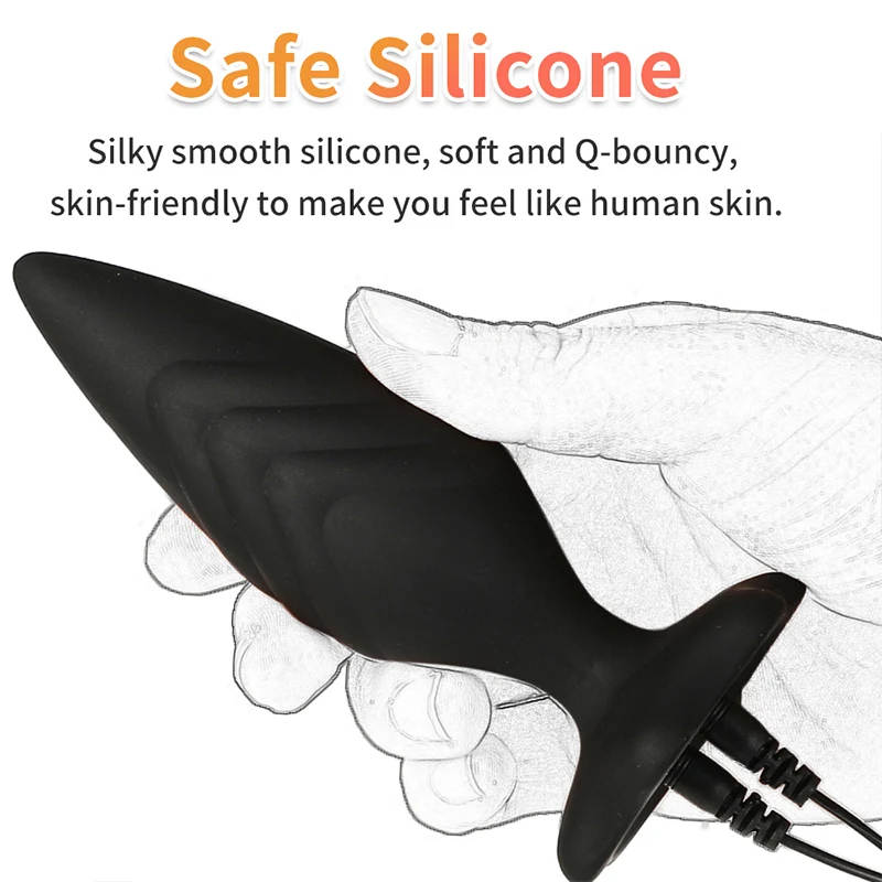 Bi-polar Estim Butt Plug,Electro BDSM Egg Vaginal Ball,Electric Sex Prostate Massage Anal Plugs,Electrosex Electroshock E-stim