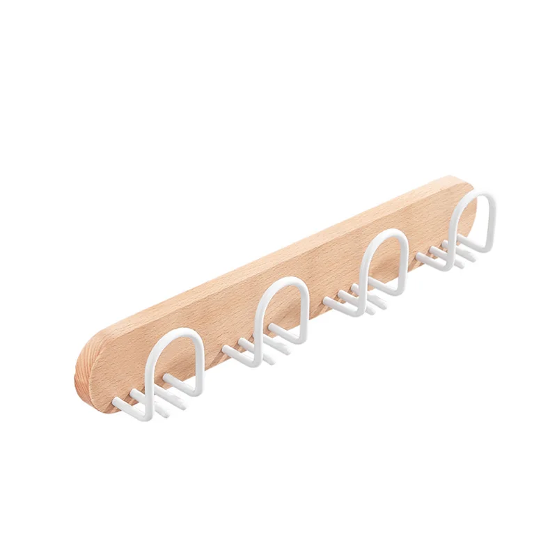 Wall-mounted Bathroom Toothbrush Rack With Gargle Cup Wood Toothbrush Cup Holder White Toilet Electric Storage Rack