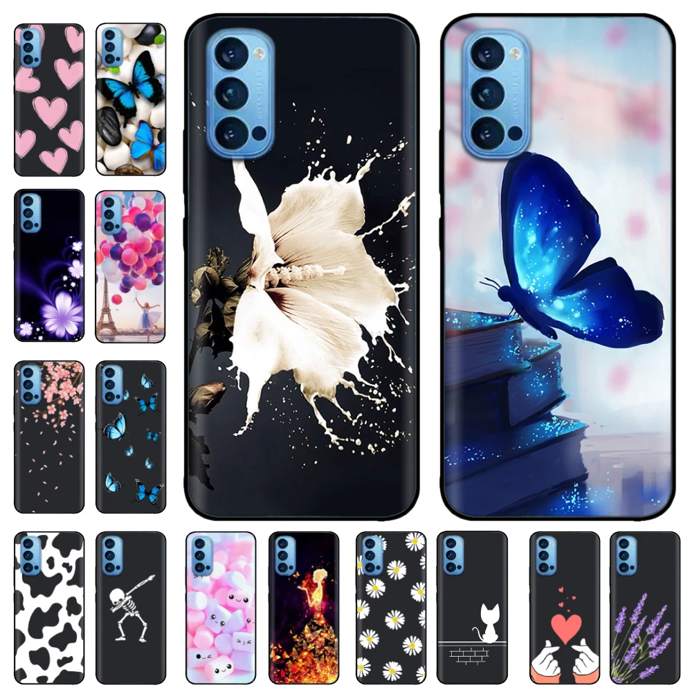 Per Oppo Reno4 Pro 5G Custodia Morbida Tpu Cover Posteriore In Silicone Nero Per Oppo Reno 4 Reno4 Pro 5G 4G Custodia Funda Coque Paraurti Capa