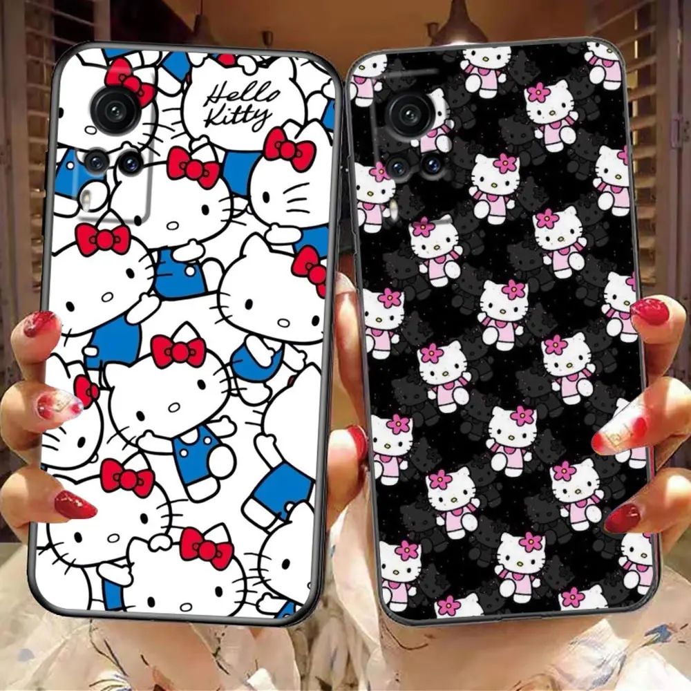 

Phone Case For VIVO X90 X80 X70 X60 X50 X30 X23 V29 V27 V25 V23 V23E V21 V21E V20 Case Funda Cover Anime Cute Hello K-Kitty Cat