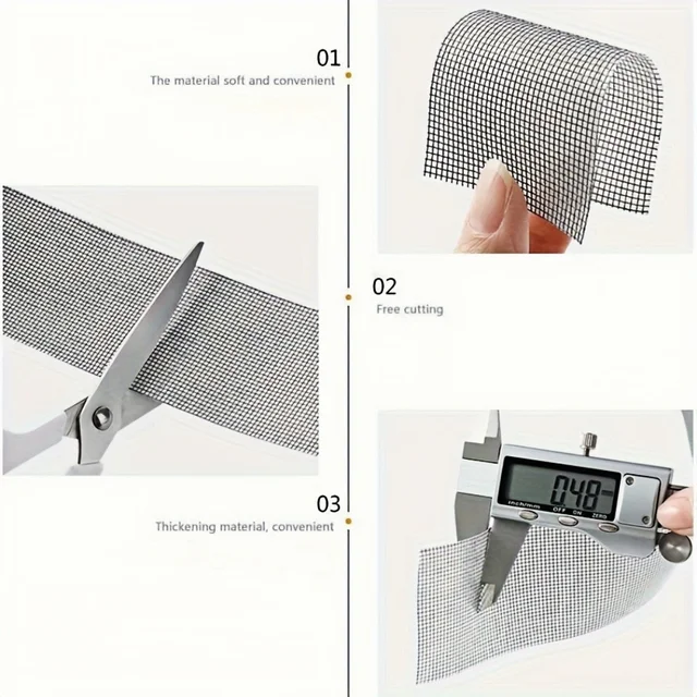 1 roll 2M Strong Self-Adhesive Window Screen Repair Tape - Cover Holes and Tears, Keep Insects Out  Window Screen Mosquito Net 5