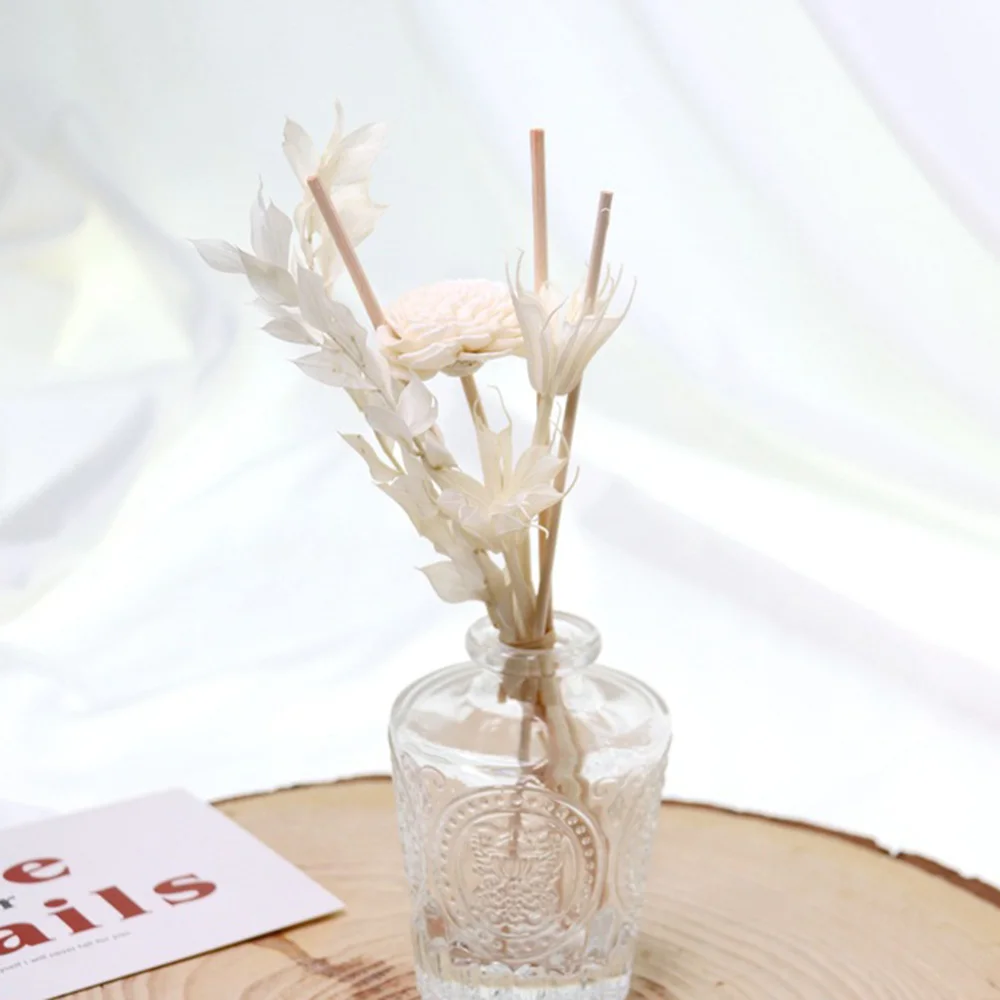 8Pcs Dried Flowers Aromatic Rattan Diffuser Replacement Stick Wood Rattan Through Flowers Diffusers reed diffuser stick wood scent diffuser aroma diffuser sticks fragrance diffuser refill stick