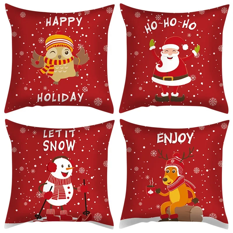 

Christmas Red Snowman Pillowcases, Popular Nordic Cross-border Cushions and Pillows for Living Rooms Bedrooms
