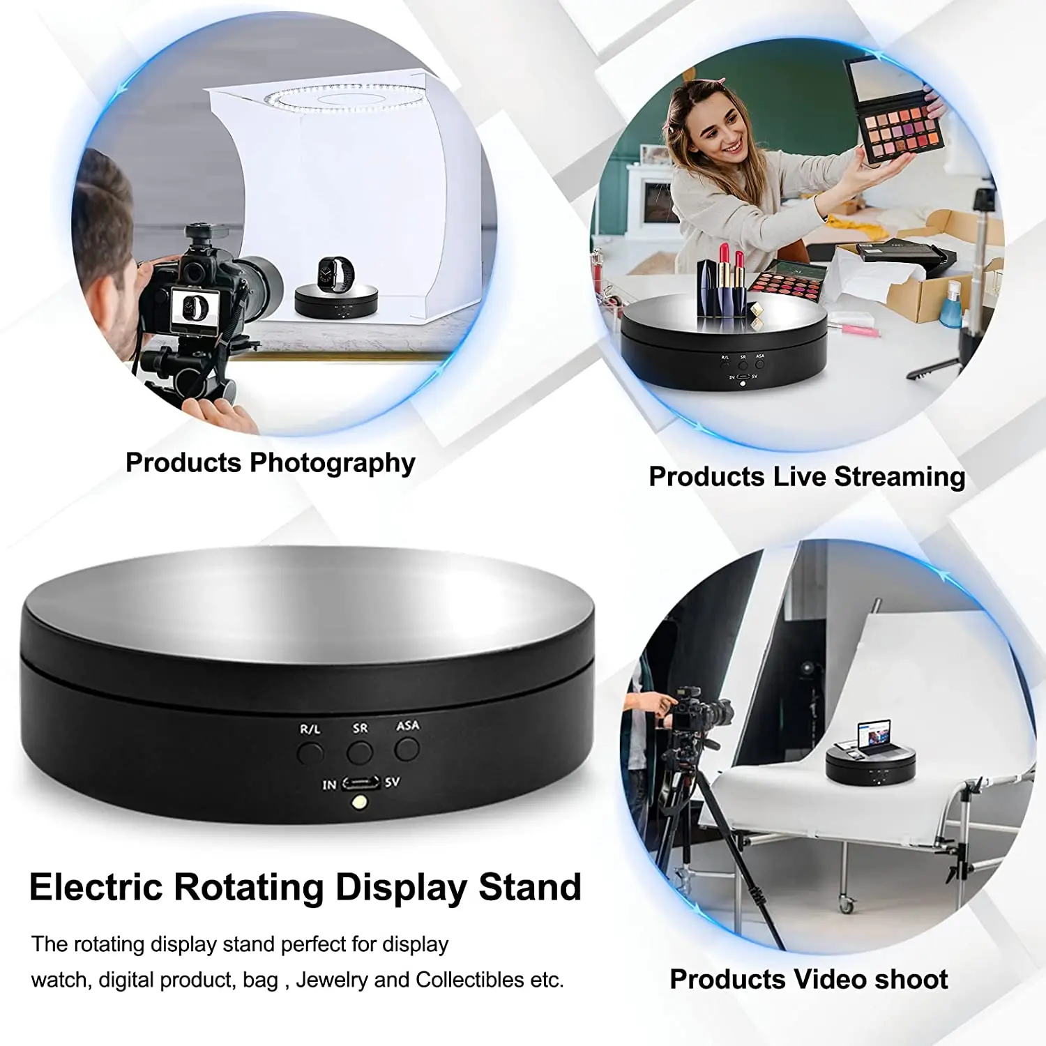 14cm Rotating Display Stand 360 Degree Motorized Rotating Turntable Display Stand For Photography Products And Displays Max Load