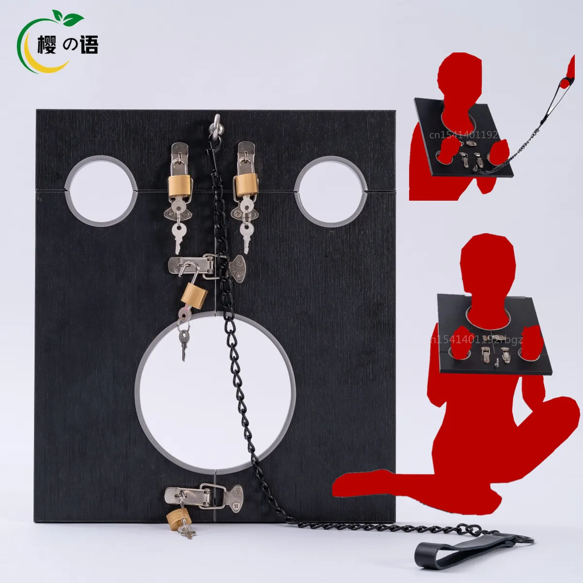 Removable Wood Hand Foot Cuffs Neck Collar Lock Metal Chain Bondage Restraint Bdsm Tools Erotic Sex Toys for Couple Adult Games