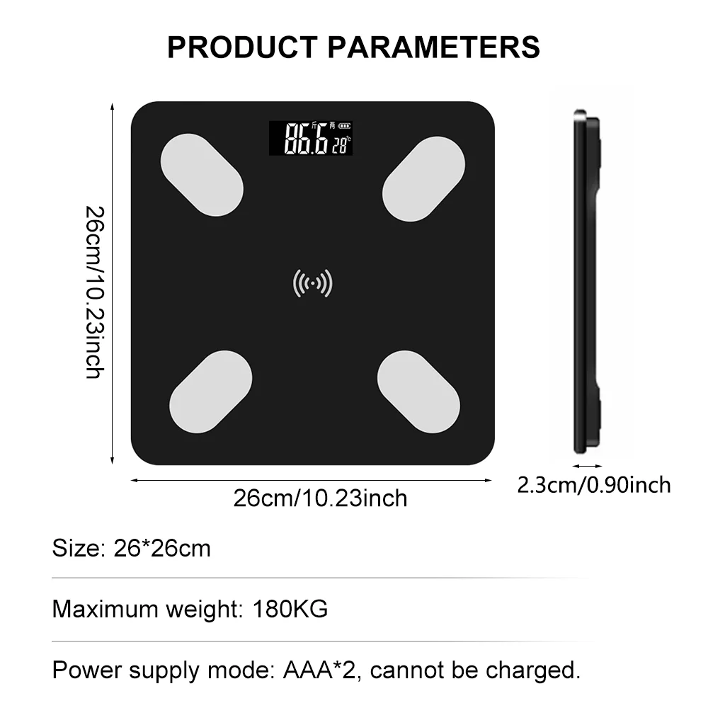 INSMART Body Fat Scale Smart Wireless Digital Bathroom Weight Scale Body Composition Analyzer Weighing Scales