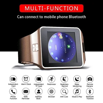DZ09 Smart Watch Support SIM Card Multiple Languages Touchscreen Bluetooth Sports Fitness Tracker Camera Wrist Smart