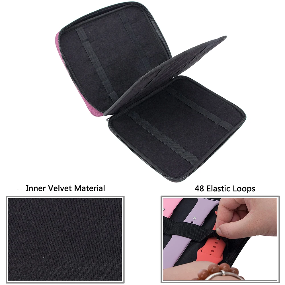 휴대용 스마트 워치 스트랩 보관 가방, 스마트 워치 다기능 시계 밴드 거치대 박스, 야외 여행 정리함, 48/36 슬롯