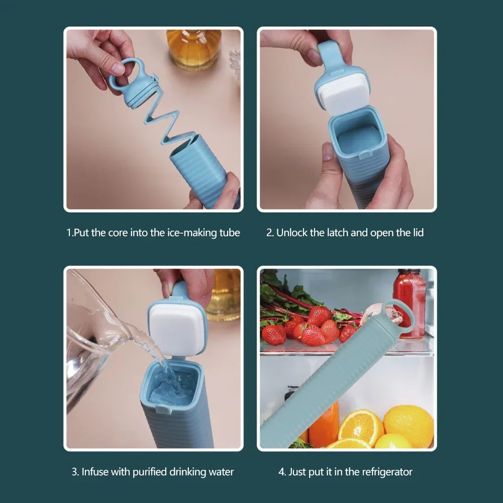 Durable Food-grade Ice Maker Ice Tray Mold Easy To Use Pull-out Home Ice Cream Mold Portable Home Kitchen Storage