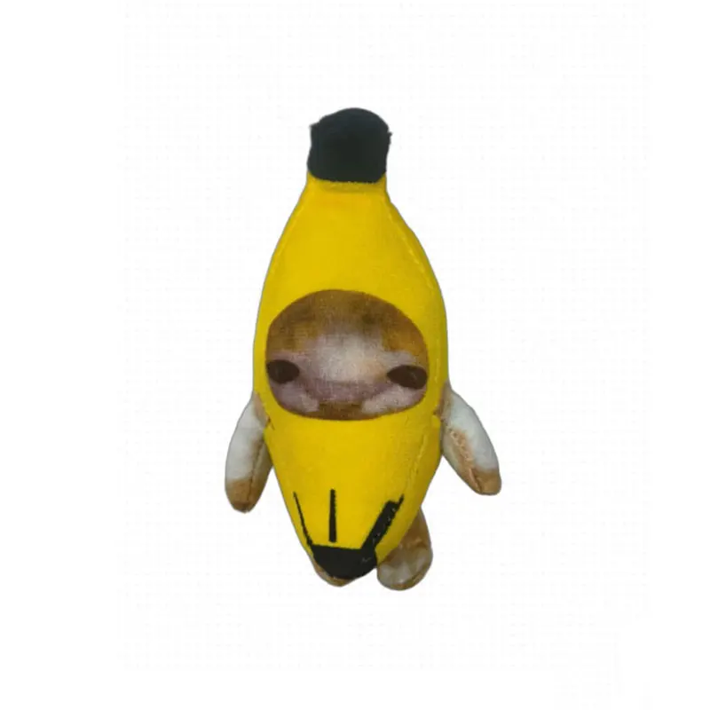17cm 바나나 고양이 인형 펜던트 열쇠고리 울고 있는 행복한 바나나 고양이, 1개/팩