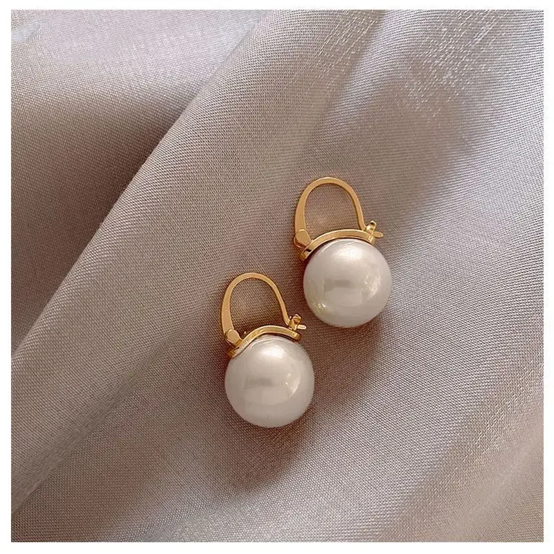 Pearl Earrings Drop Earrings Fashion Simulated Pearl Drop Earrings Women OL Simple Round Ear Ring Gifts Party Wedding Jewelry