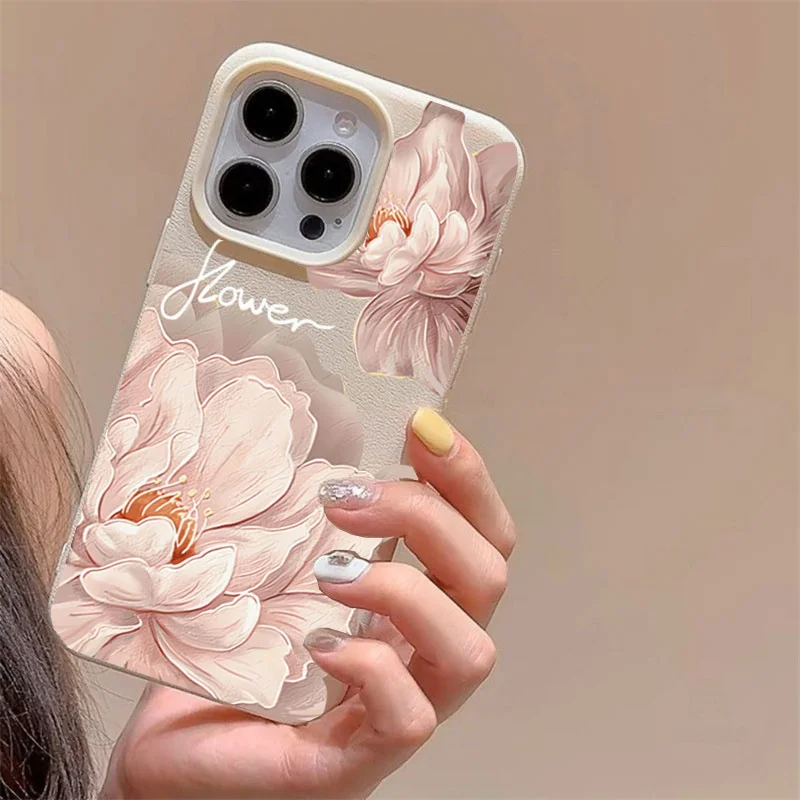 Korean Floral Design Soft Phone Case with Enhanced Protection