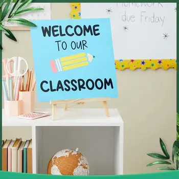 (NEW) 8Pack Wood Easels, Easel Stand For Painting Canvases, And Crafts Tripod, Painting Party Easel For Kids Student School 1
