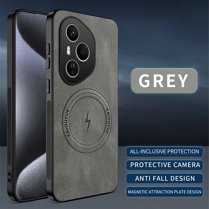 Luxury Leather Texture Wireless Charging Magnetic Phone Case - Shockproof Cover