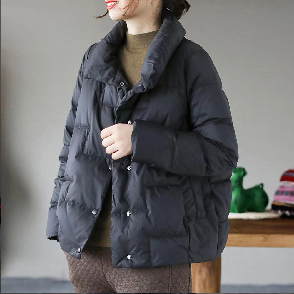 Thickened down jacket 2021 autumn winter new women's wear long white down jacket