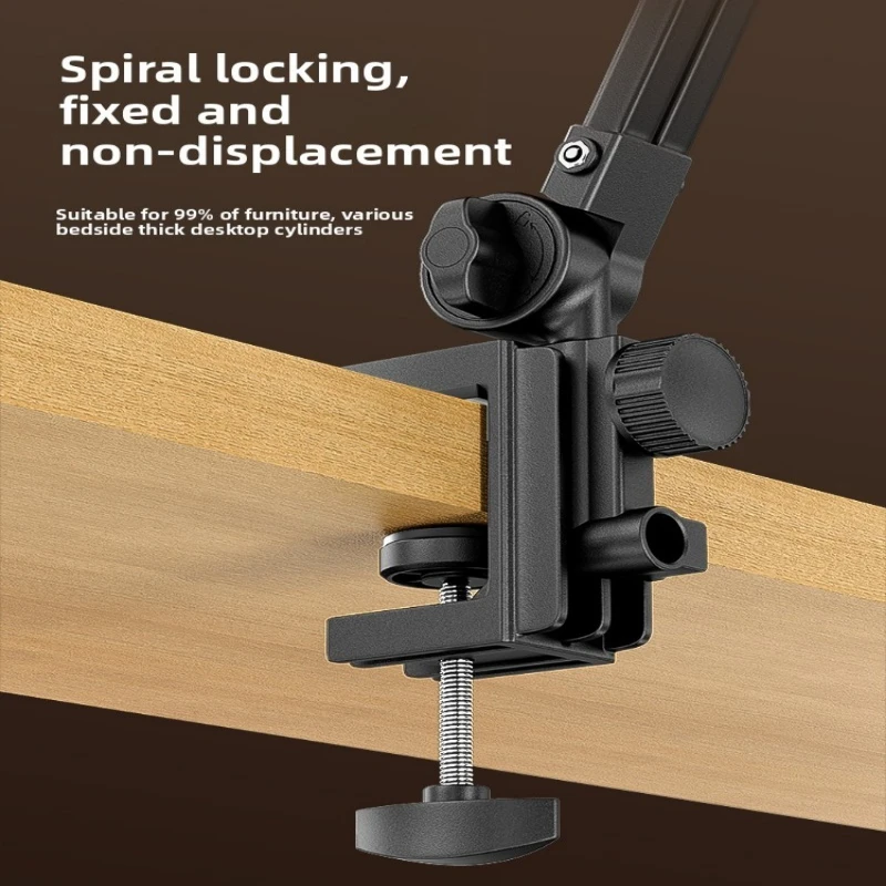 Adjustable Height Tablet Stand Screen Portable Monitor Desk Mount Aluminum Long Rotating Arm for iPad
