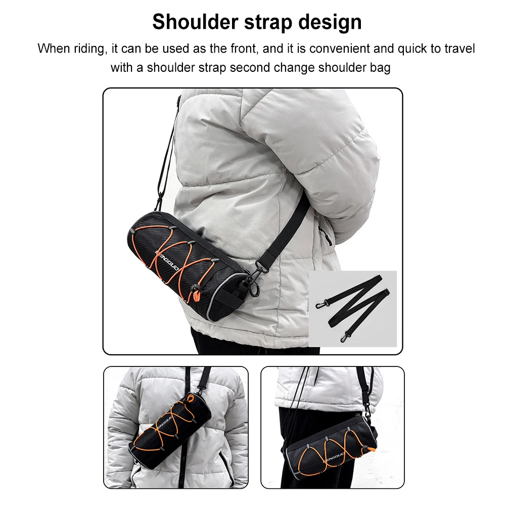 2.5L Bike Handlebar Bag Large Capacity Bicycle Frame Pannier Bag Multi-Pockets Bike Front Tube Bag Bike Accessories