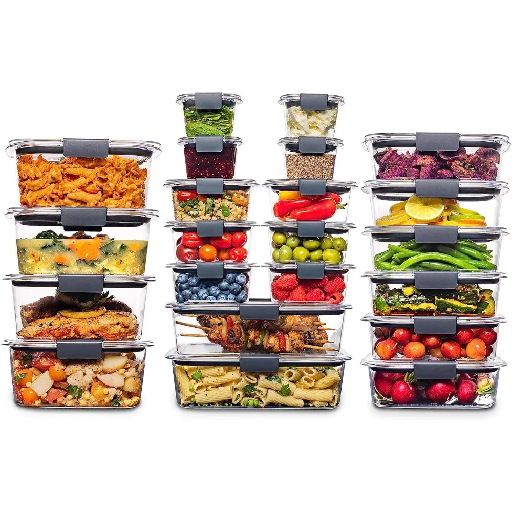 Rubbermaid 50-Piece Food Storage Containers with Lids for Lunch, Meal Prep,  and Leftovers, Dishwasher Safe, Teal Splash