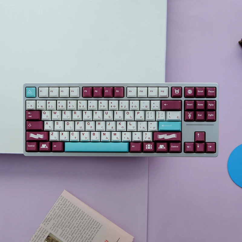 Conjunto Gmk Yuru Keycaps Pbt Tintura Subbed Key Caps Cherry Perfil Keycap para Keychron q1 q2 k2 65 75 Anne Gh60 Gk64 Poker 1 - Imagem 4