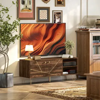 HOMCOM TV Stand Cabinet 130cm TV Unit w/ Adjustable Shelves for Living Room