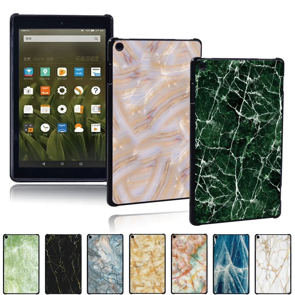 

Tablet Case for Fire HD 10 Plus/7th/9th/11th/HD 8 Plus/7th/10th/8th/12th/Fire 7 7th/9th/12th Marble Pattern Anti-drop Hard Shell