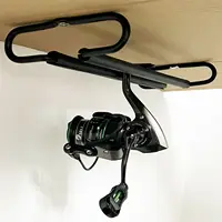 Fishing Reel Rack Ceiling Mount Spinning Reel Holder Storage Wood Cabin Garag 1