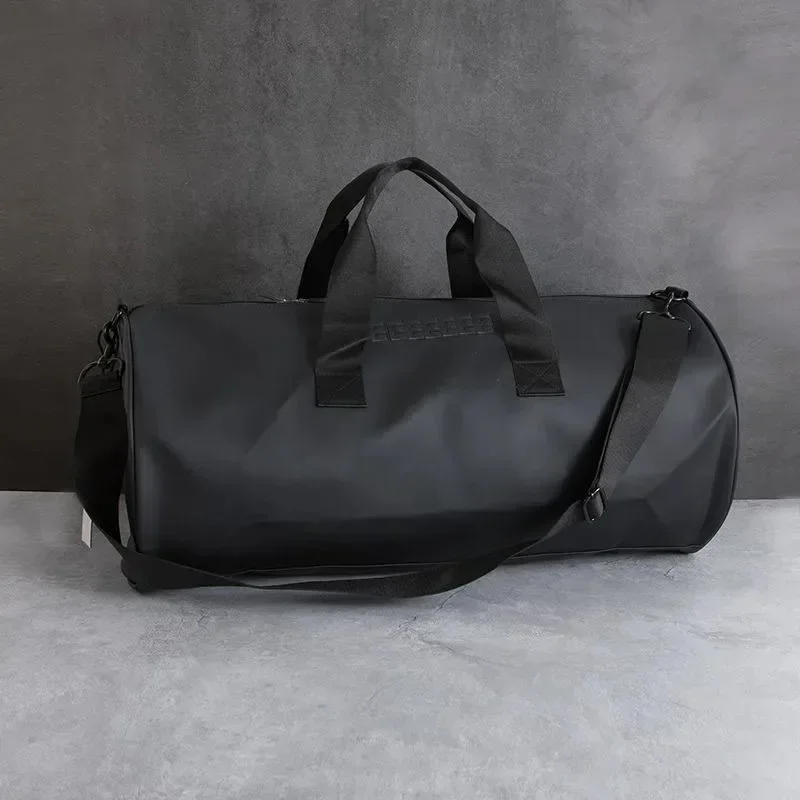 Classic Brand Women's Leather Airport Luggage Bag Large Capacity Cylinder Bag Weekend Handbag Men's Waterproof Travel