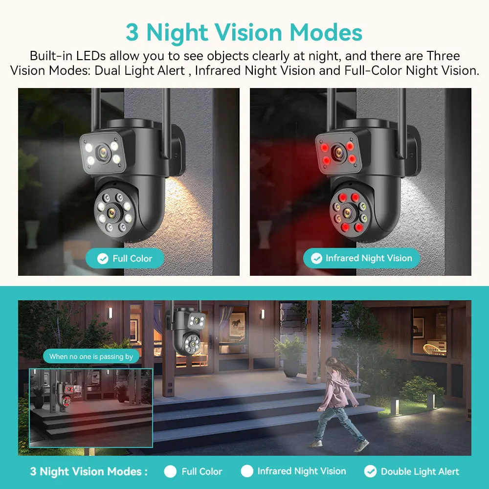 4K 8MP PTZ Wireless WiFi Surveillance Camera Dual Screen IP66 Waterproof Outdoor CCTV Security Camera AI Human Detection iCSee 5