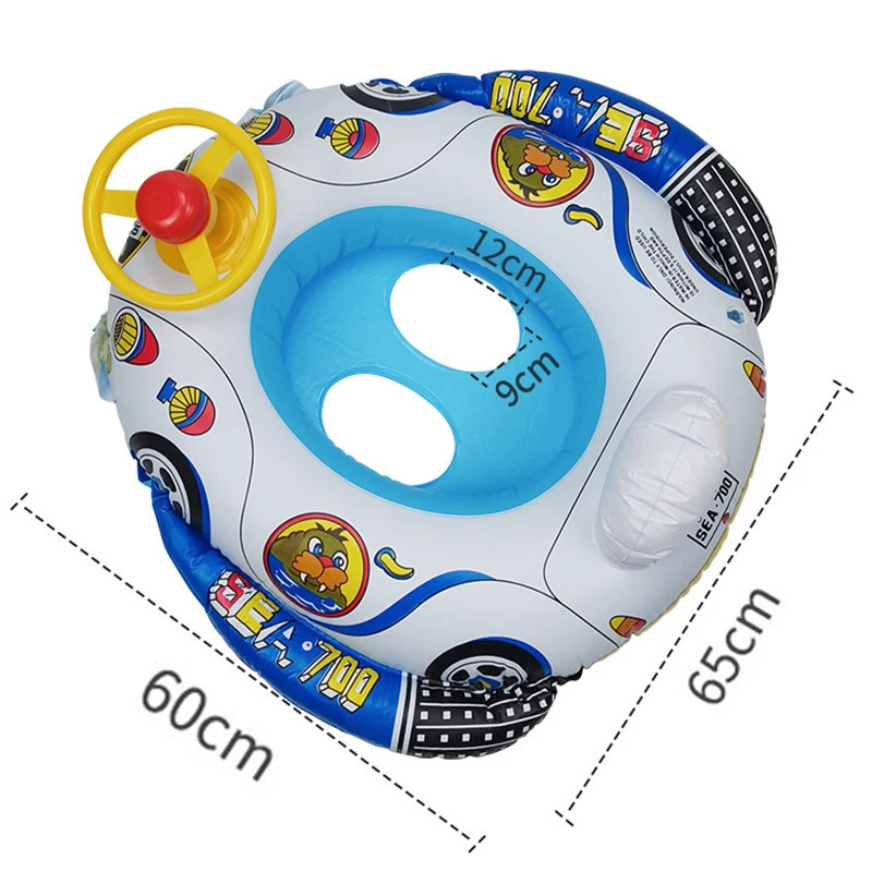 Fun Pool Car Toys Inflatable Baby Swimming Rings Seat Floating Toddler Swim Circle Party Summer Accessories Water Sun Shade