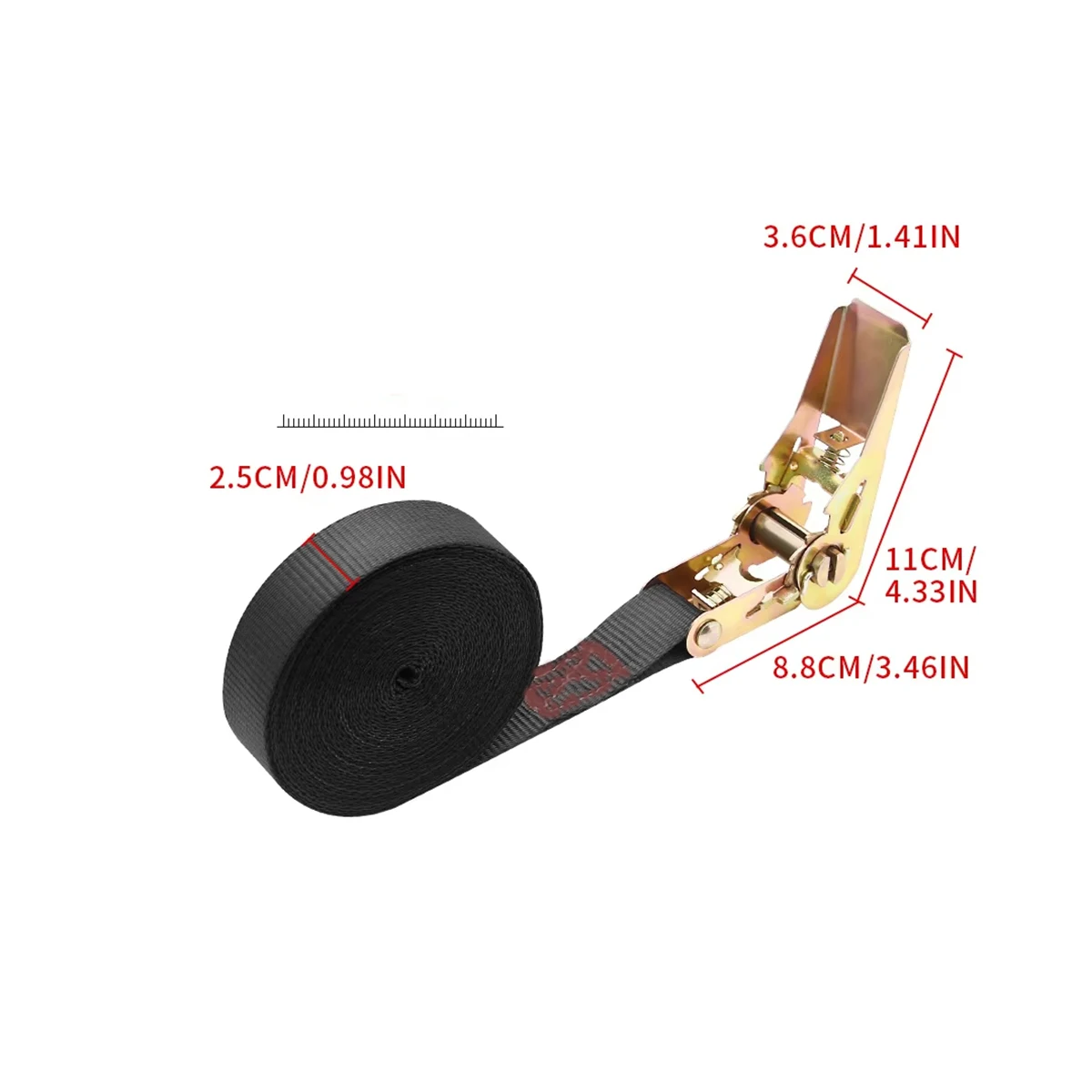 2m/3m/5m 화물 스트랩 래칫 텐셔너 화물차 고정 장치 짐/물품 운송용 로프 압축 로프 야외 캠핑용