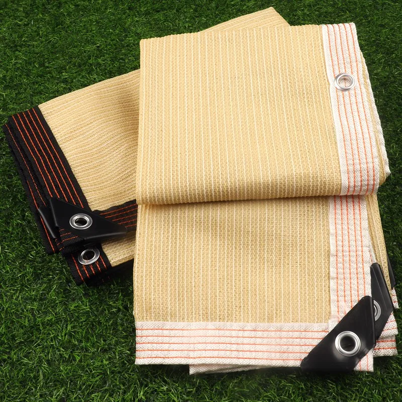 85~90% Schattierung Beige HDPE Sonnenschutznetz Balkon-Sichtschutz Outdoor Anti-UV Sonnenschutzstoff Camping Sonnenschutznetz