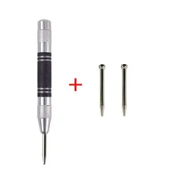 Adjustable Spring-Loaded Automatic Centre Punch for Wood, Metal, and Glass (Set 2)