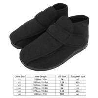 Diabetic Slippers Diabetic Thumb Eversion Deformation Postoperative Care Adjustable Fat Feet Flat Shoes Memory Foam Soles Black 2