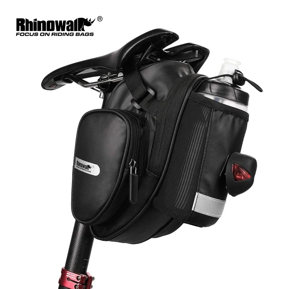 Rhinowalk Bike Saddle Bag With Water Bottle Pocket Waterproof Rear