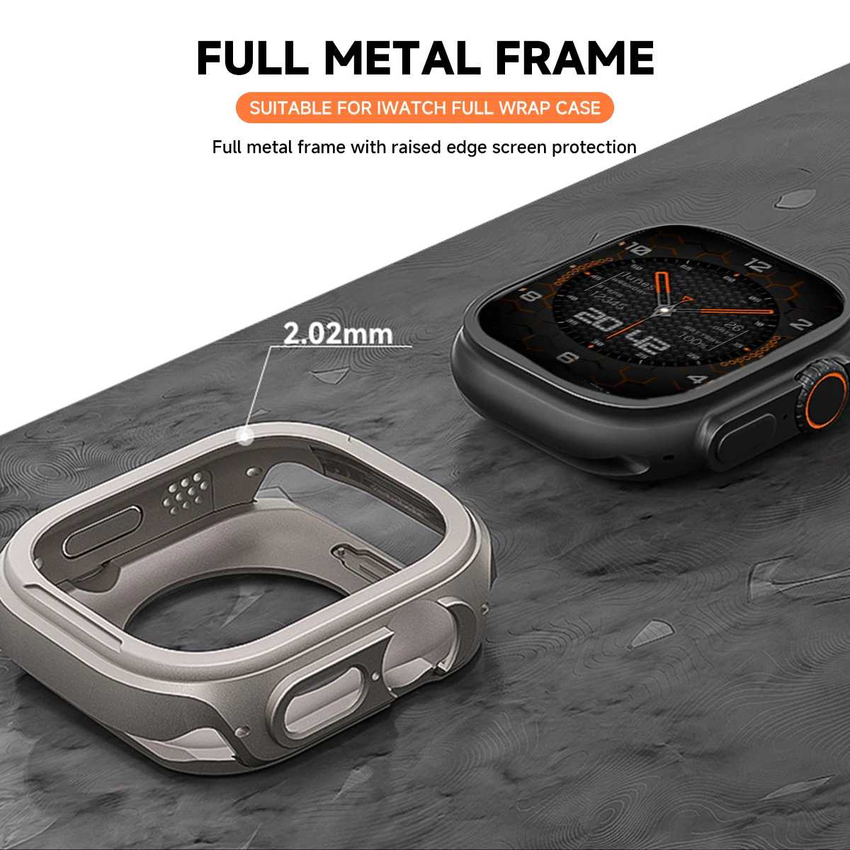 Premium Metal Protective Case for Apple Watch - Alloy Cover Bumper Frame