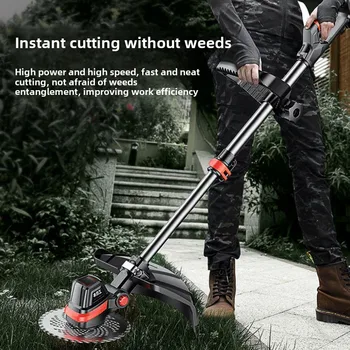 Electric Lawn Mower Small Household Lawn Mower Rechargeable Lithium Battery Multi-function Lawn Mower 1