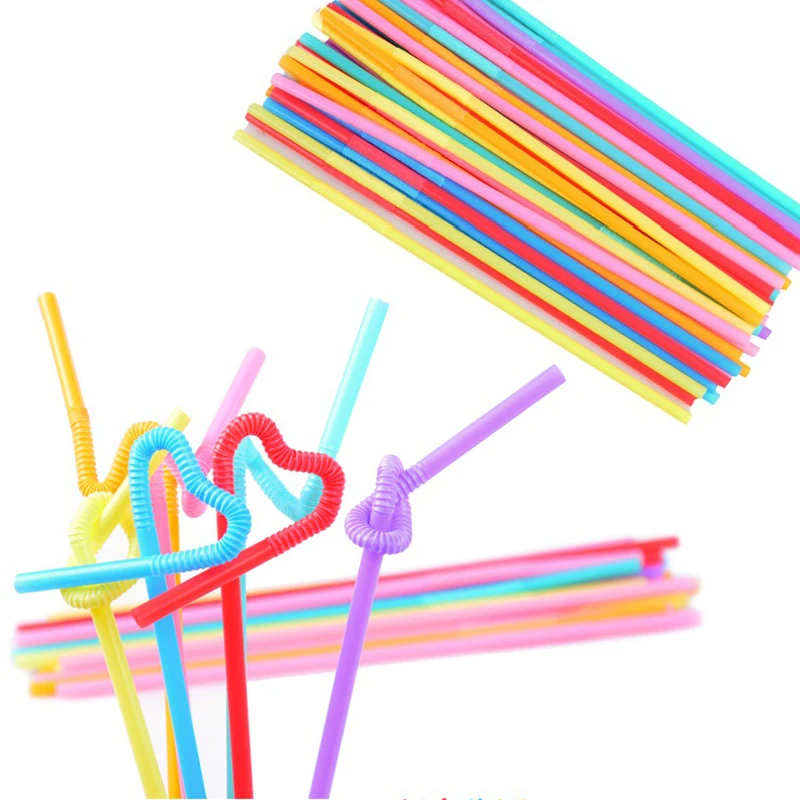 Disposable Plastic Kitchen Straw Plastic Cocktail Drinking Straws