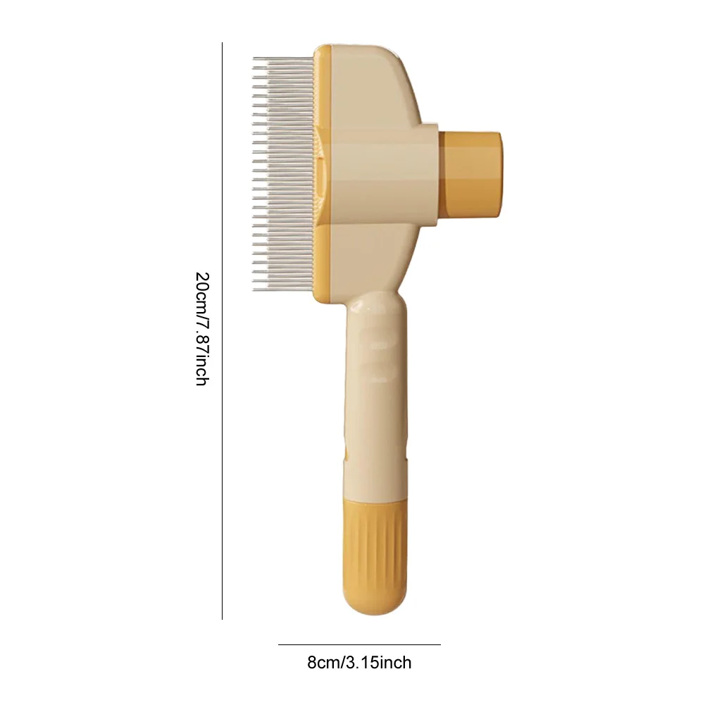 One-Button Dog Massage Comb Stainless Steel Pet Grooming Brush Removing Debris - PeticaDeals