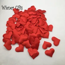 100Pcs 35mm Romantic Sponge Satin Fabric Heart Petals Wedding Confetti Table Bed Heart Petals Wedding Valentine Decoration