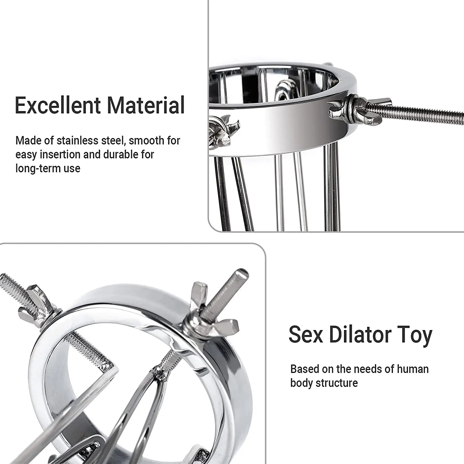 Heavy Duty Stainless Anal Reamer-Extreme Dilator & Vaginal Extender, BDSM Adult Training Gear