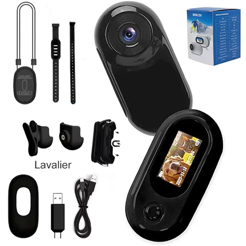 Mini Caméra Sport HD 1080P pour Chien - Collier Caméra Action Léger