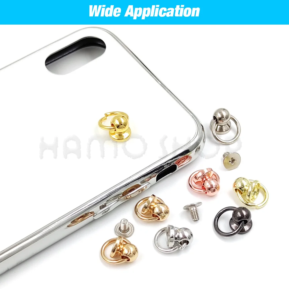 20set 7/8/10mm 금속 볼 포스트 스크류 백 O 링 스터드 시카고 스크류 리벳 Leathercraft 전화 케이스 장식 액세서리