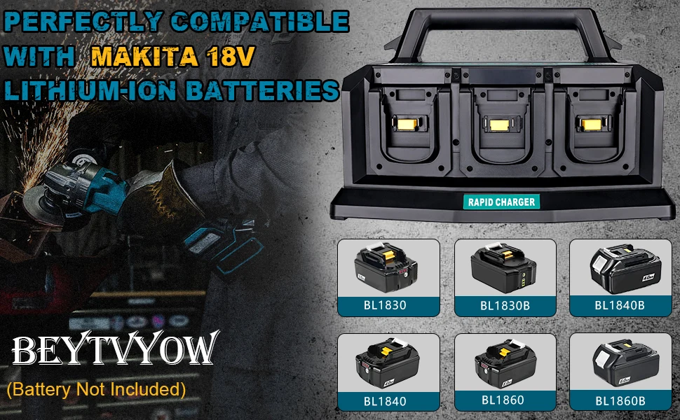 Beytvyow 6-Ports Rapid Meanwhile Multi Battery Charger Station Fast Charger Comp