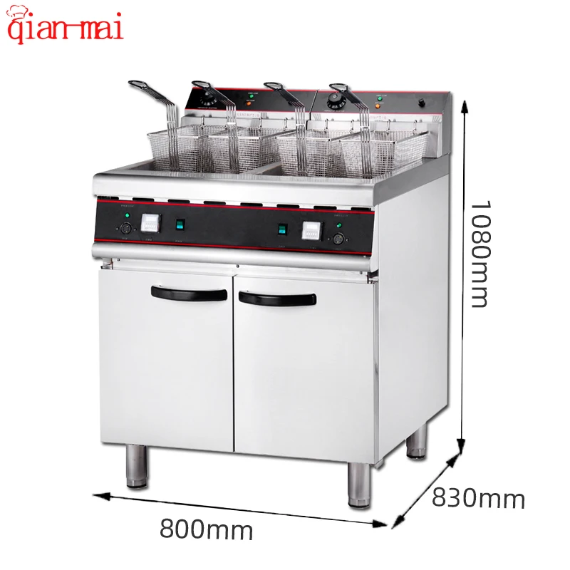 Commercial chips potato fish donut kfc chicken restaurant  2 tank 4 basket standing electric deep fryer